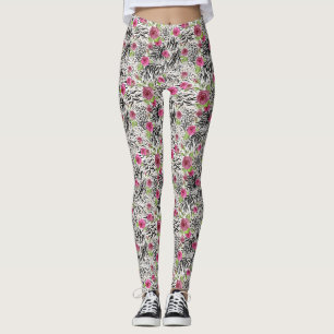 Poster de animal Rose Texturée Leggings pour femme