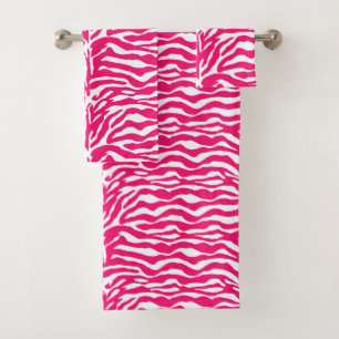 Poster de animal sauvage, zèbre à Fuchsia rose e