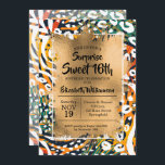 Poster de animal Sweet 16e anniversaire Invitation<br><div class="desc">Un motif poster de animal sauvage chic et coloré,  recouvert de fausse feuille d'or et de détails de votre fête d'anniversaire en lettres chic,  est parfait pour TOUT anniversaire d'âge. COORDINATION des articles disponibles dans notre magasin.</div>