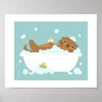 Poster de bain bulle Otter Imprimer