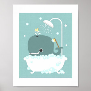 Poster de bain de bulle de baleine Imprimer