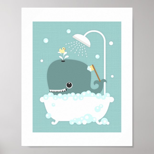 Poster de bain de bulle de baleine Imprimer (Devant)