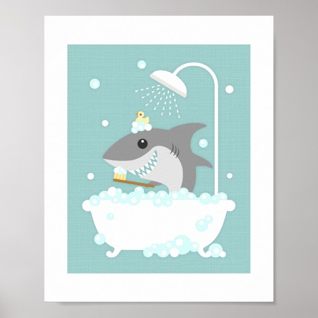 Poster de bain de bulle de requin Imprimer (Devant)