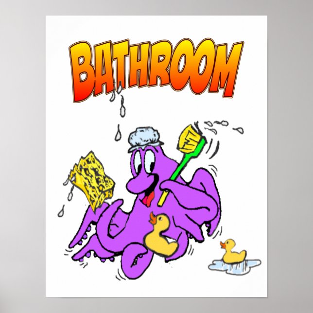 Poster de bain Octopus Salle de bain personnalisab (Devant)