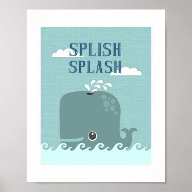 Poster de baleine à éclaboussure Imprimer (Devant)
