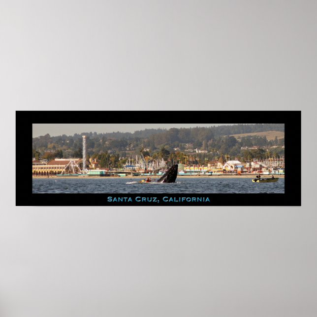 Poster de baleines à bosse de père Noël Cruz Beach (Devant)