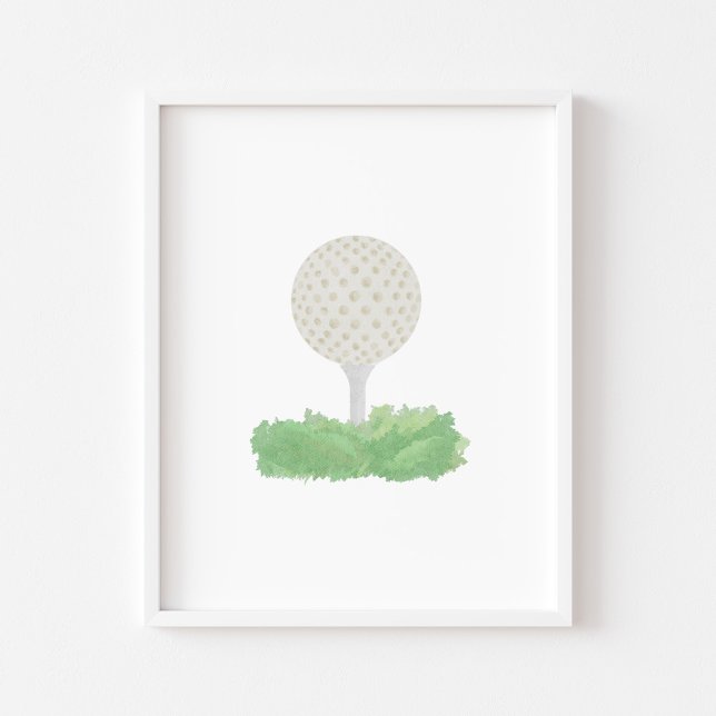 Poster de balle de golf Watercolor (Créateur téléchargé)