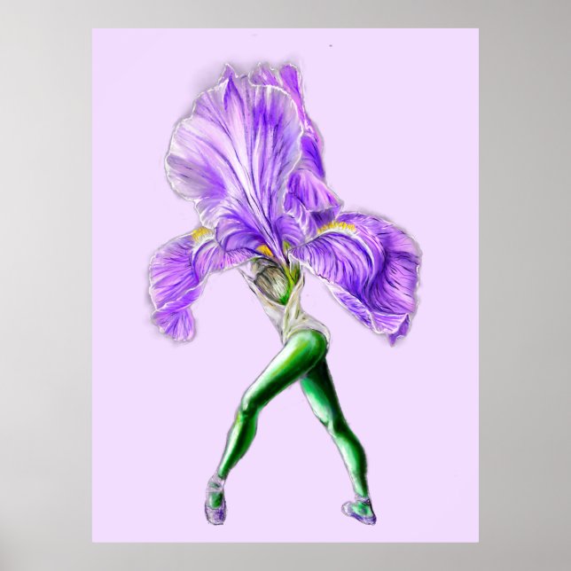Poster de Ballerina Iris Flower Ballet Dancer (Devant)