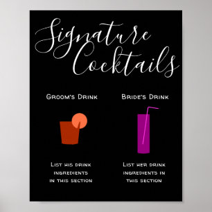 Poster de bar Mariage de boissons signature