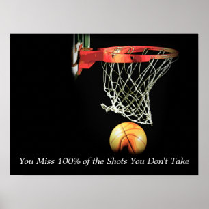 Poster de basket-ball de citation artistique uniqu