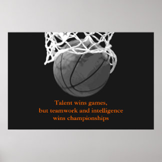 Poster de basket-ball en blanc noir