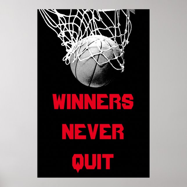 Poster de basket-ball motivationnel des gagnants (Devant)