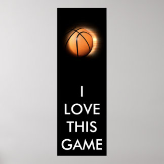 Poster de basket-ball noir et blanc panoramique
