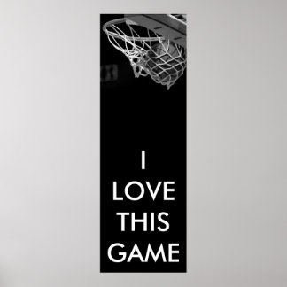 Poster de basket-ball noir et blanc panoramique