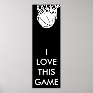 Poster de basket-ball noir et blanc panoramique