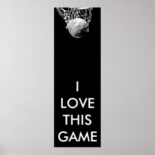 Poster de basket-ball noir et blanc panoramique