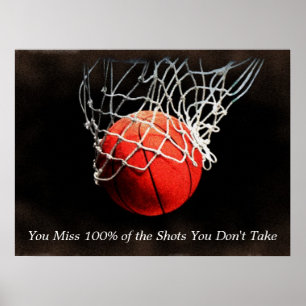 Poster de basket-ball Orange Motivational Brown