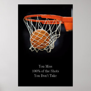 Poster de basket-ball sur la motivation de réussit