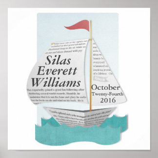 Poster de bateau nautique personnalisé