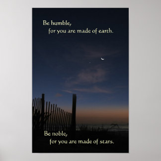 Poster de Beach Moon Sunrise "Be Noble"