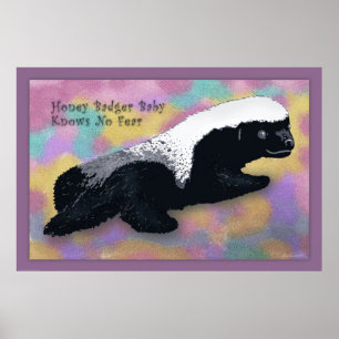 Poster de bébé Badger de miel -60x40 -ou plus peti
