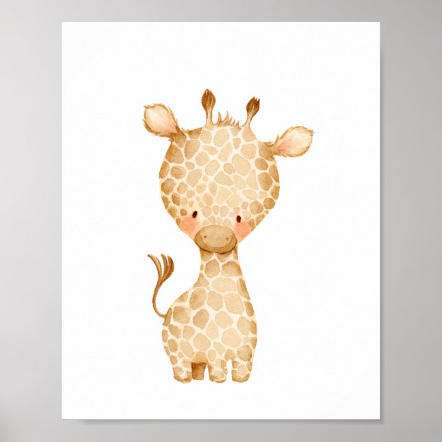 Poster de bébé Giraffe Pépinière murale d'art (Devant)