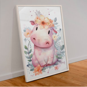 Poster de bébé Hippo Nursery
