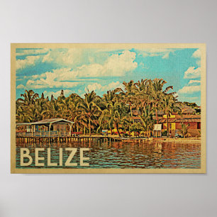 Poster de Belize Poster Vintage voyage Caraïbes