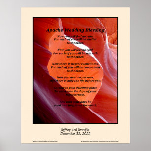 Poster de bénédiction du Mariage Apache 16 po x 20