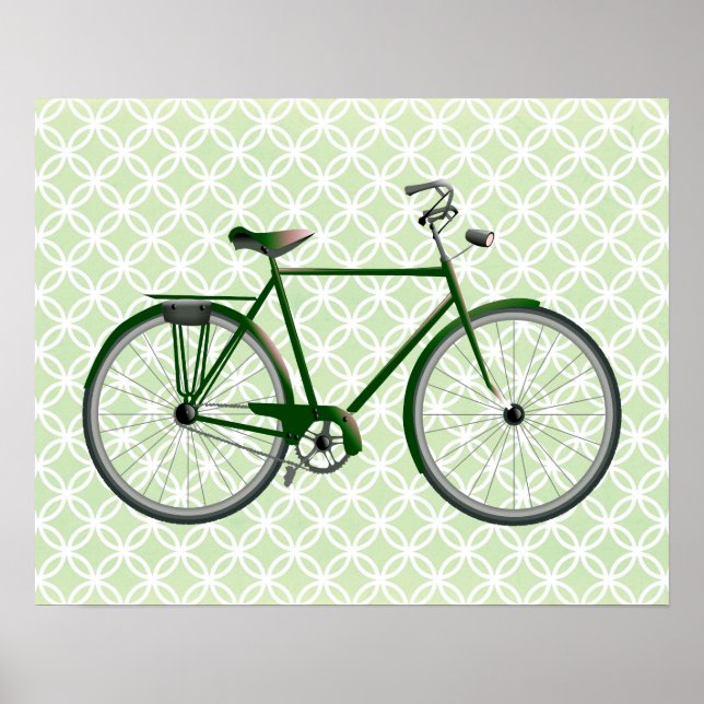 Poster de Bicyclette vintage sur Green Retro Art (Devant)