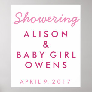 Poster de bienvenue baby shower