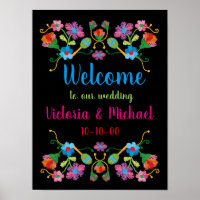 Poster de bienvenue de la Broderie de Fiesta mexic