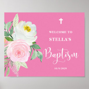 Poster de bienvenue de la fille rose