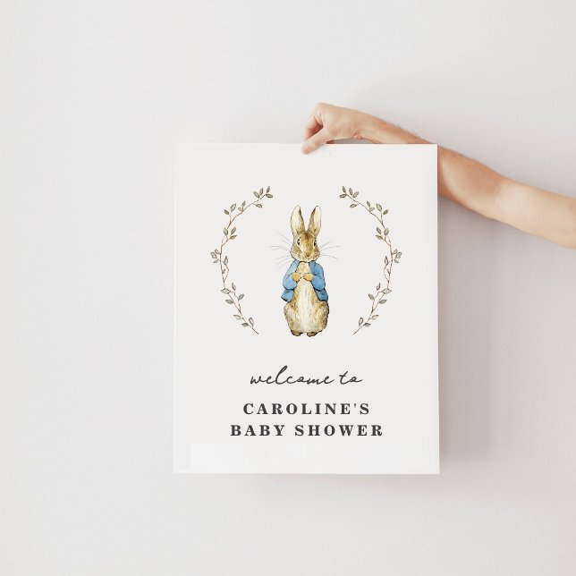 Poster de bienvenue de Peter Rabbit Baby shower (Créateur téléchargé)