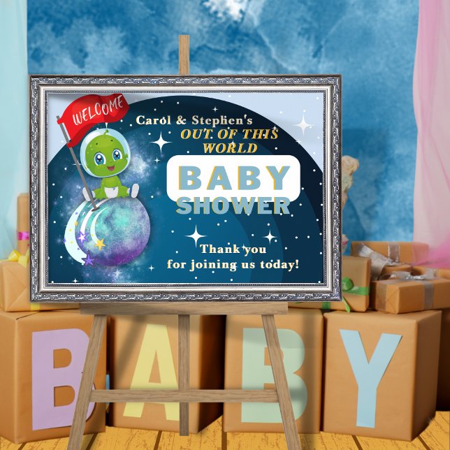 Poster de bienvenue du Baby shower Alien (Créateur téléchargé)