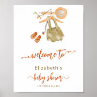 Poster de bienvenue du Baby shower Boho