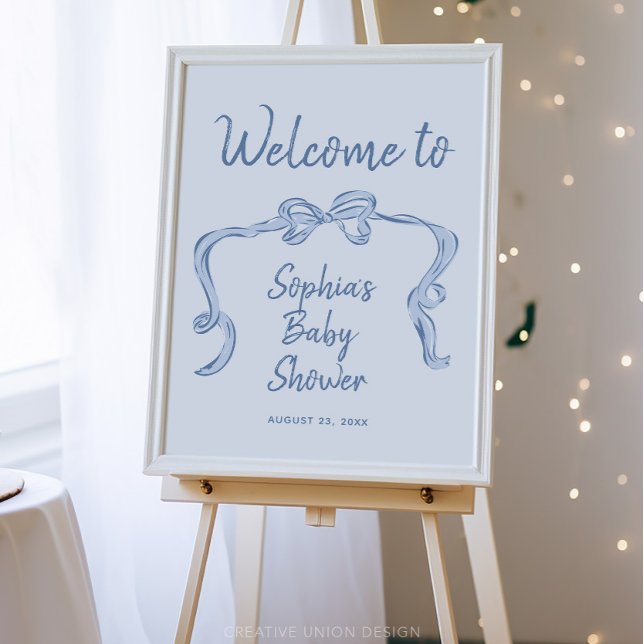 Poster de bienvenue du Baby shower de garçon BlueB (Créateur téléchargé)