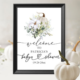 Poster de bienvenue du Baby shower de verdure citr
