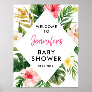Poster de bienvenue du Baby shower des Feuilles tr