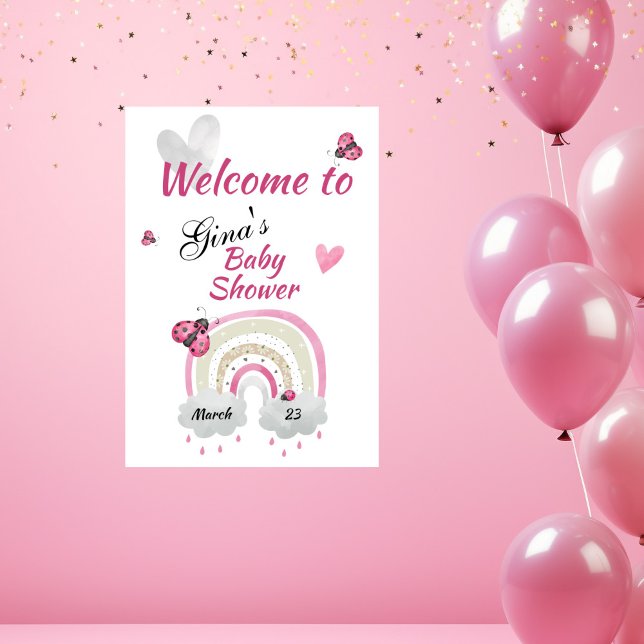 Poster de bienvenue du Baby shower Ladybug (Créateur téléchargé)