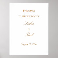 Poster de bienvenue du Mariage blanc Golden Beige