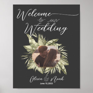 Poster de bienvenue du Mariage Boho Moody Sage
