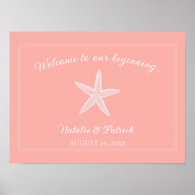 Poster de bienvenue du Mariage Coral Starfish (Devant)