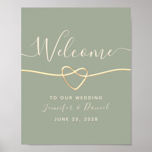 Poster de bienvenue du Mariage de calligraphie ver (Devant)