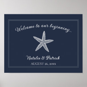 Poster de bienvenue du Mariage de la Marine Starfi