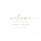 Poster de bienvenue du Mariage de Script Gold Mode