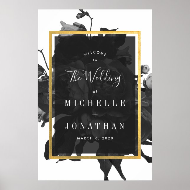 Poster de bienvenue du Mariage du Bouquet Black Go (Devant)