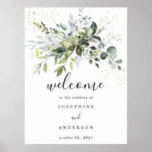 Poster de bienvenue du Mariage Eucalyptus