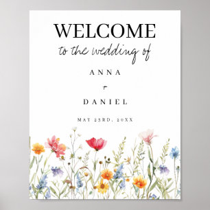 Poster de bienvenue du Mariage fleur sauvage