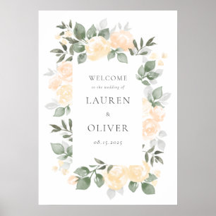 Poster de bienvenue du Mariage Garden Blooms